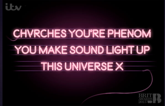 ang_trowbridge's tweet photo. I'm so rooting for @CHVRCHES who are up for British Breakthrough Act #LightUptheBrits #BRITs2015 http://t.co/A0dD7xZJey