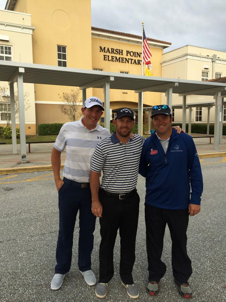 .<a href="/PGATOUR/">PGA TOUR</a> pros <a href="/AndySvoboda/">Andy Svoboda</a>, <a href="/Scott_Brown803/">Scott Brown</a> &amp; <a href="/stallingsgolf/">Scott Stallings</a> visiting Marsh Pointe Elem. for Q&amp;A w/ 5th graders.