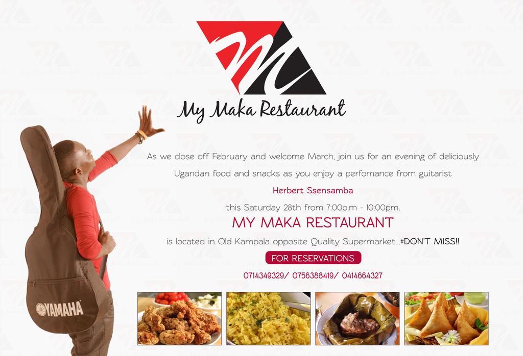 This Saturday join us for a taste of good food and good music...#My_Maka_Restaurant
