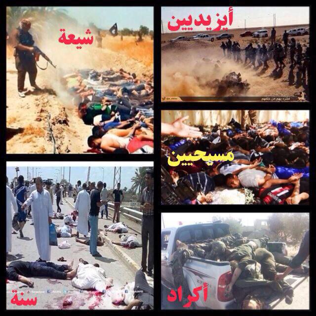 Sddann1's tweet photo. #الحملة_العالمية_لمواجهة_داعش
قتل وذبح وتفجير وتهجير وسبي النساء والاطفال
من اين اتيتم بدينكم هذا ؟
#داعش لا دين لهم http://t.co/KOEqPipG0U