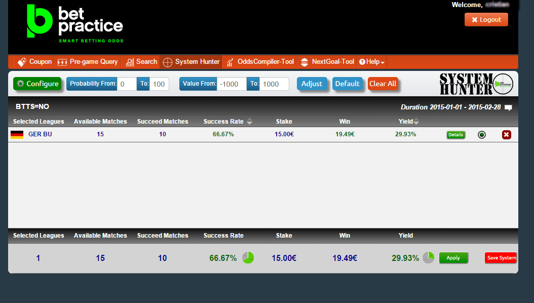 Betpractice_ES's tweet photo. Resultados sobre ENE y FEB para la estrategia de #SystemHunter BTTS=NO en Bundesliga
Rentó un Yield de 29.93% http://t.co/iFJf0FXE0z