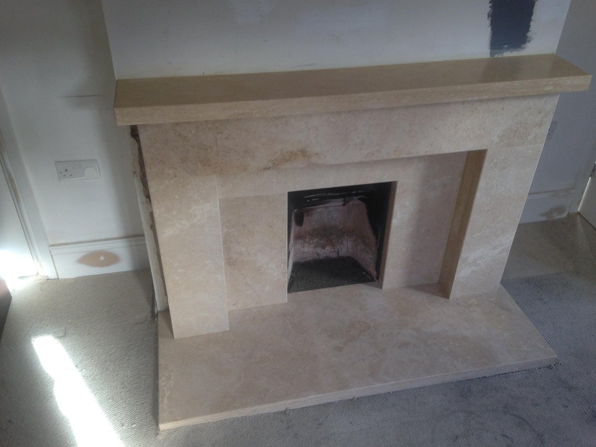 Our Latest #Fireplace made from Thick #Travertine Another Satisfied customer!
