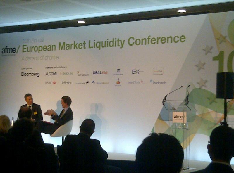 DealHub's tweet photo. DealHub at AFME #MarketLiquidity2015 
Andrew Hauser now speaking- Markets Strategy Bank of England http://t.co/QOSytW2fCW