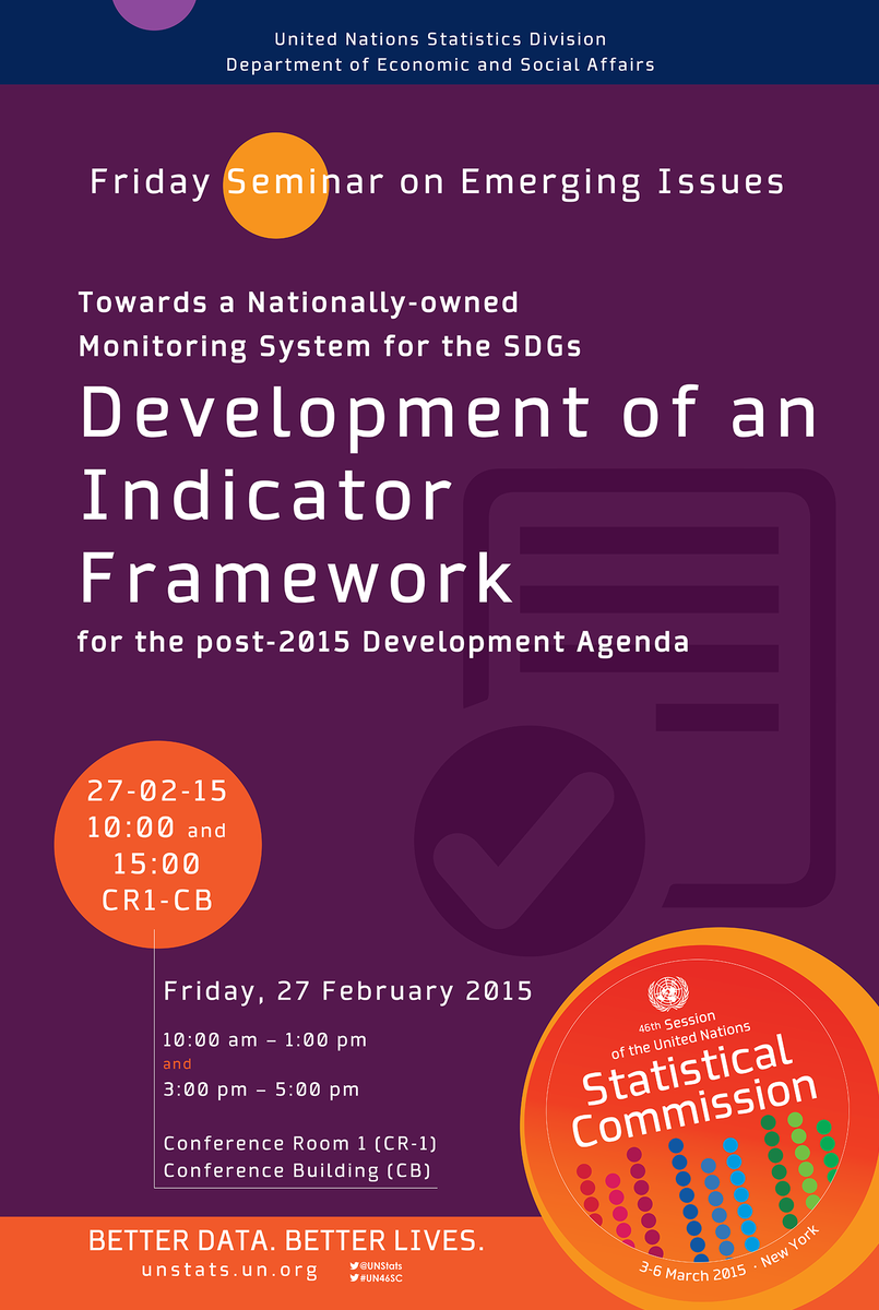 UNStats's tweet photo. “Development of an Indicator Framework for #post2015 agenda” part 2 at #UN46SC now live on http://t.co/7egPoiMlQd http://t.co/CgXVw38XLY
