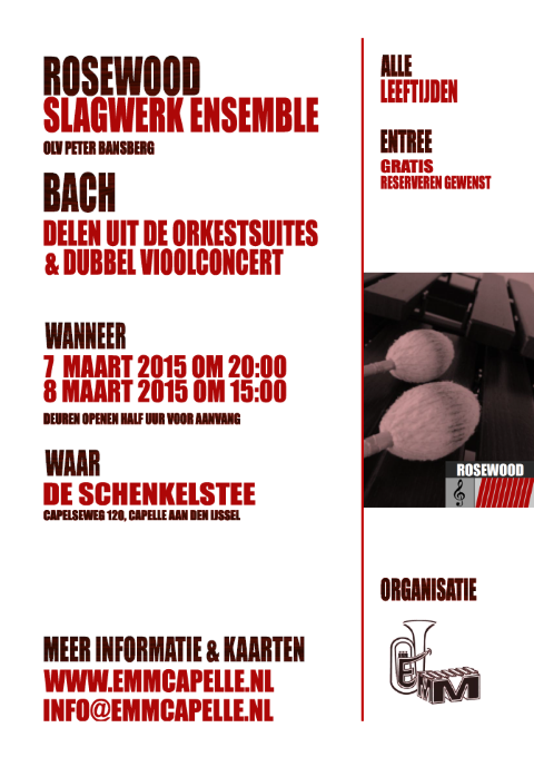 EMMCapelle's tweet photo. Vergeet niet je gratis kaartjes te reserveren voor het Bachconcert van Rosewood op 7 en 8 maart! http://t.co/B1az3Dymma