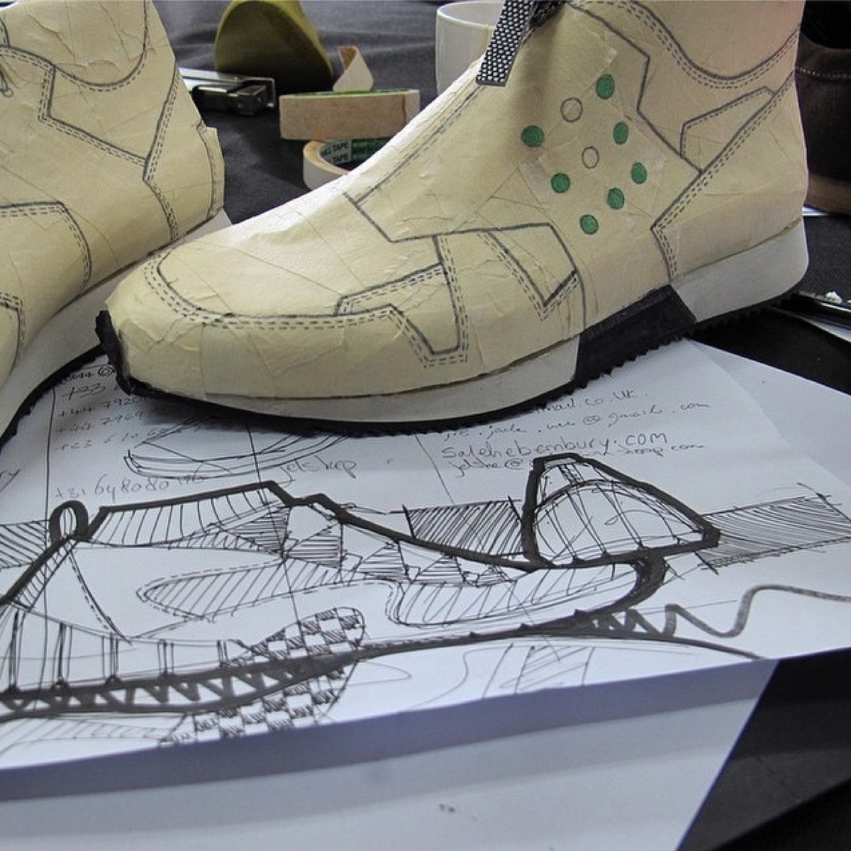 CONCEPTKICKS's tweet photo. #CKINSPIRATION | #SaleheBembury with the tape skills #LastComesFirst #shoedesign #footweardesign #conceptkicks http://t.co/GGtdrZH4Dr