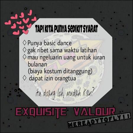 XVDCrew's tweet image. @OfficialWaddup [Help RT] HAI HAII, YUK DIBACAAAA 😉
JOIN US! EXQUISITE VALOUR!!!