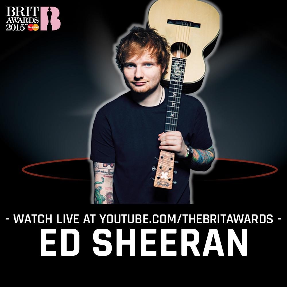 And now taking the stage is British Male Solo Artist winner <a href="/edsheeran/">Ed Sheeran HQ</a> #BRITs2015