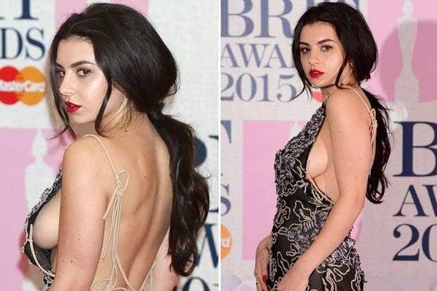 Daily Star on X: Nip slip imminent! Charli XCX risks malfunction in daring  sideboob-baring BRITs dress    / X