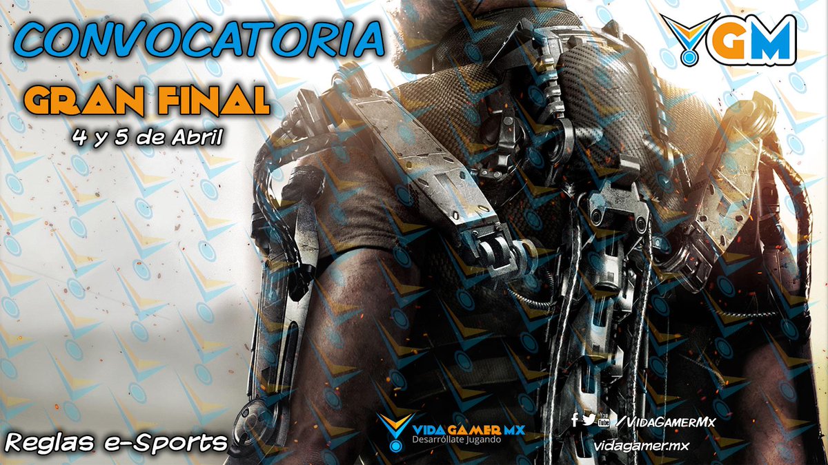 vidaGamerMx's tweet photo. Lista la convocatoria Gran Final de COD Advanced Warfare Todos pueden participar aquí el link:
http://t.co/FOT5B3kNXq http://t.co/9pX1ywmVsh