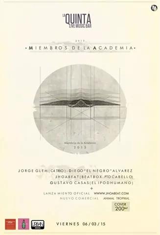 06.03.15 > #MiembrosDeLaAcademia <a href="/jorgeglem/">Jorge Glem</a> <a href="/Jhoabeat/">jhoabeat</a> <a href="/diegoelnegro/">diego alvarez</a> <a href="/gustavocasas/">Gustavo Casas y Los Que Buscan</a> en vivo > <a href="/laQuintabart/">La Quinta Bar Live Music Bar</a> #Caracas