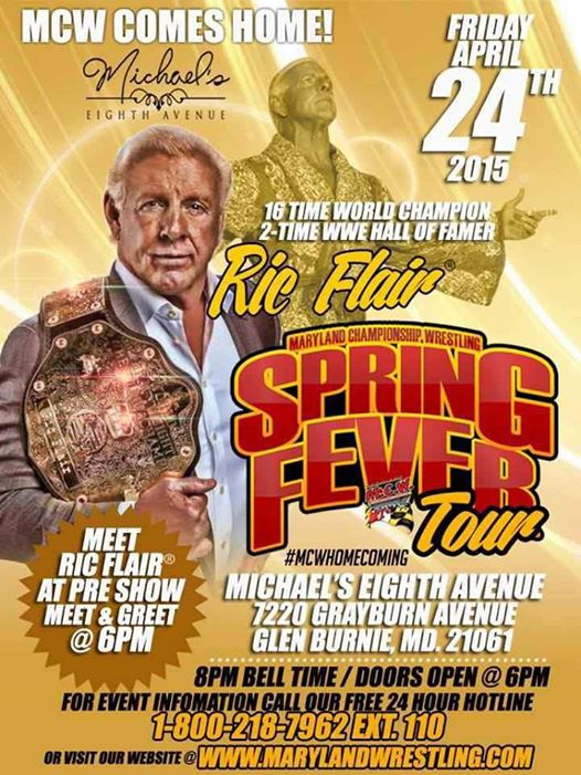 Happy 66th birthday to 1 of, if not THE GREATEST of ALL time, Ric Flair! Come see him on 4/24 @  