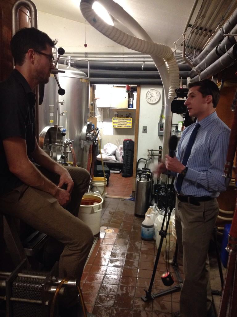 KannahCreekBrew's tweet photo. Quick break for a news interview #SimultaneousBrew @NewsChannel5GJ http://t.co/7QbwGr33Wk