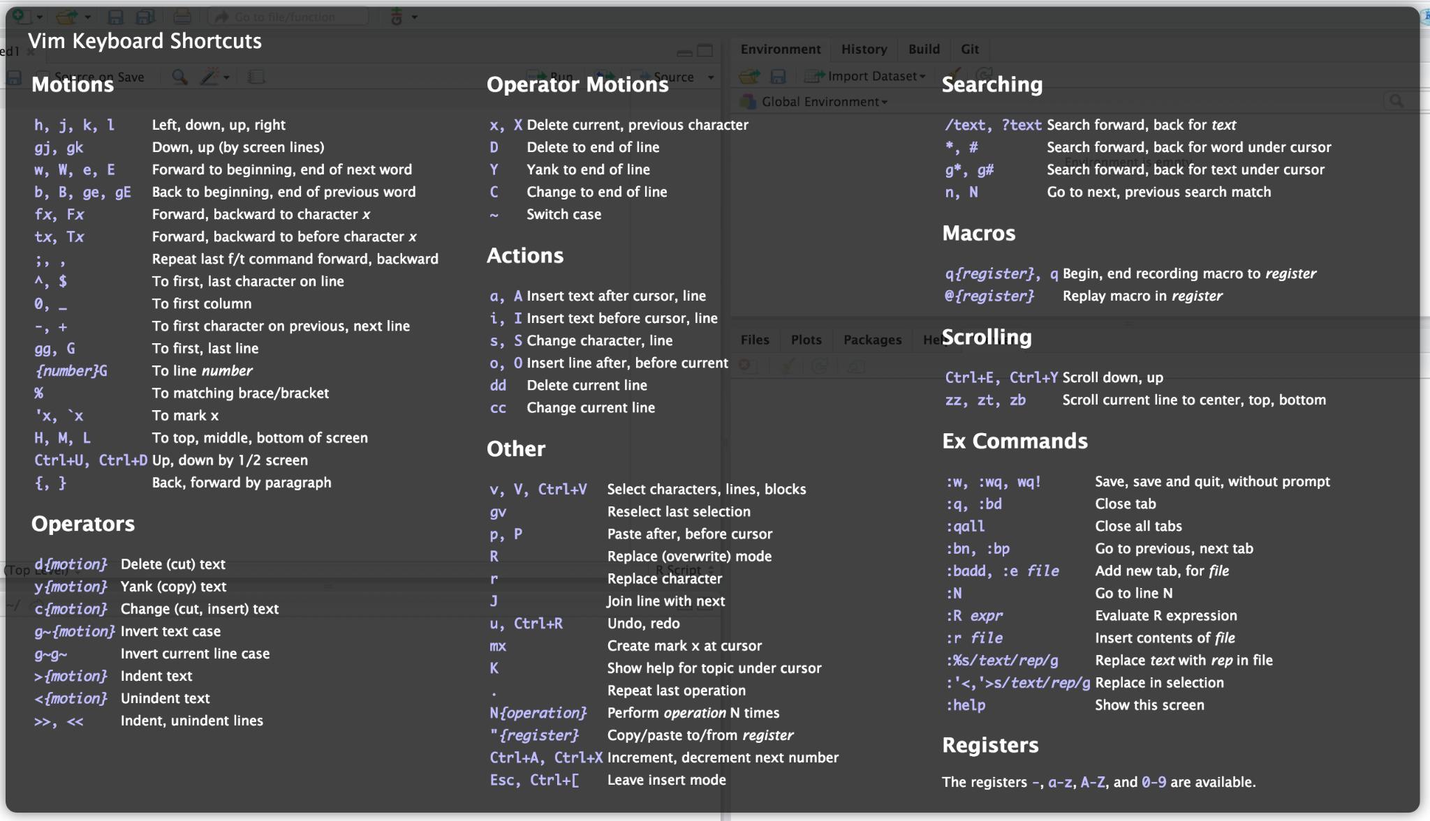 Rstudio Tips New In 0 99 Preview Vim Mode Type Help To See A Vim Reference Card W Supported Keys More Http T Co Zgrrfab37x Http T Co Ntdrnfo9ok