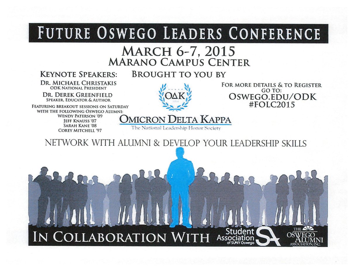 ODK_Oswego's tweet image. #FOLC2015  @ODK_Oswego @oswegoalumni @SUNYOswegoCEL @OswegoSA_Events The FOLC Flyer is out help spread the word.