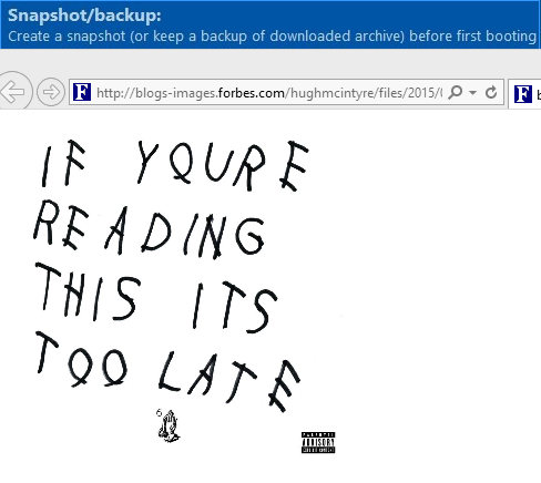 mikemaccana's tweet image. #javascriptfacts Drake does a lot of Internet Explorer testing.