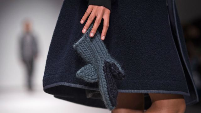upwell's tweet photo. You can't make this up. Shark-shaped mittens attacked the runway at London Fashion Week http://t.co/tfPaDmMM6W http://t.co/wWEgwoVLP3