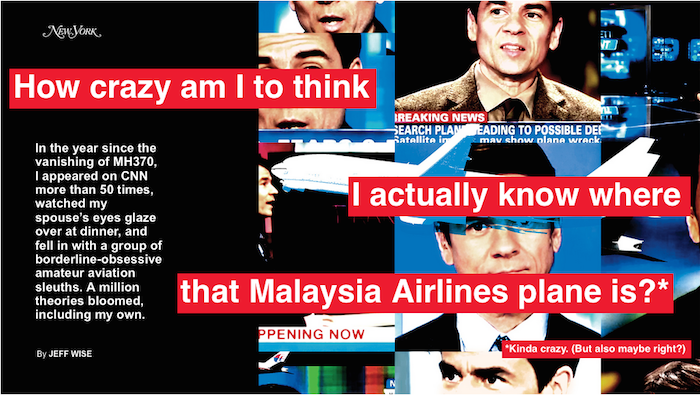 OneMileataTime's tweet photo. An MH370 Theory So Crazy It Could Be True? - http://t.co/y2yXqWPL8X http://t.co/I7TtrIBPIX