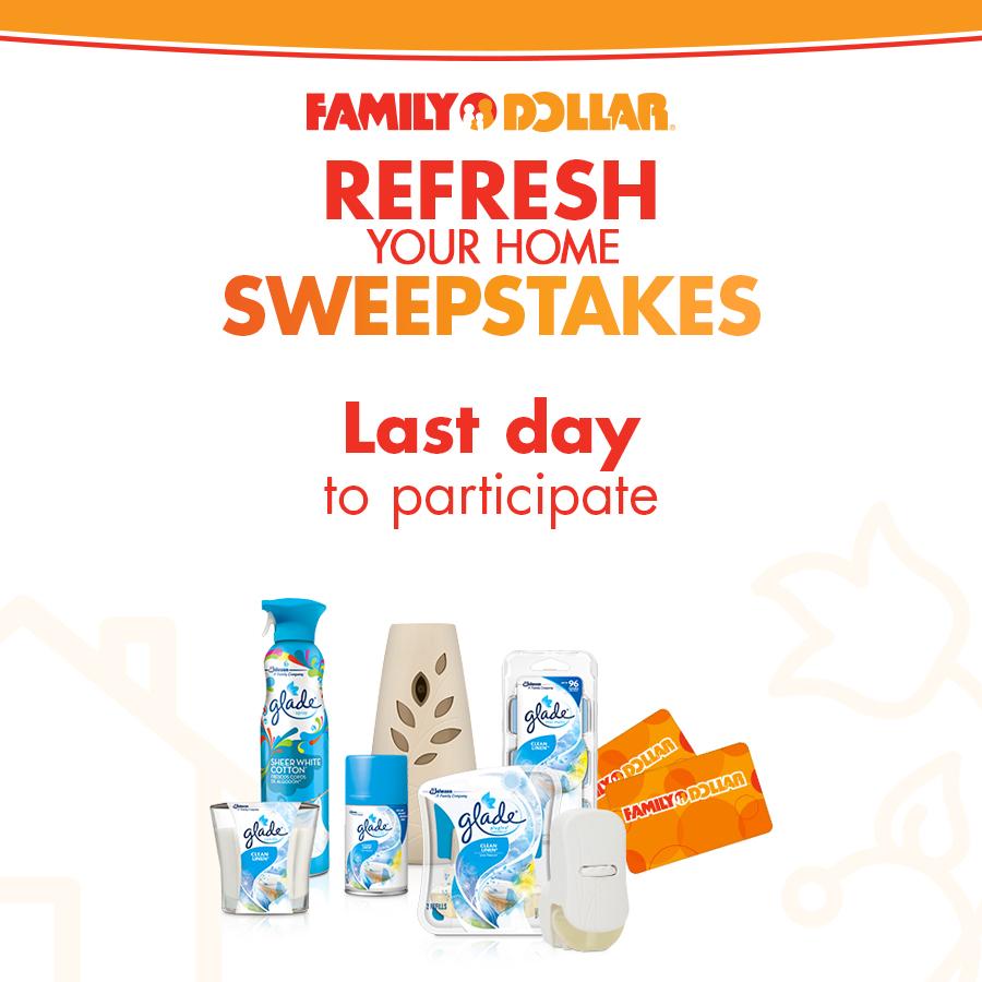 dawnchats's tweet photo. RT: Hurry! Last Day to enter to WIN @Glade Pkg & $300 @myfamilydollar GC! #FDHomeRefresh AD http://t.co/p93yAzKkVB http://t.co/LhC5IqHQeI