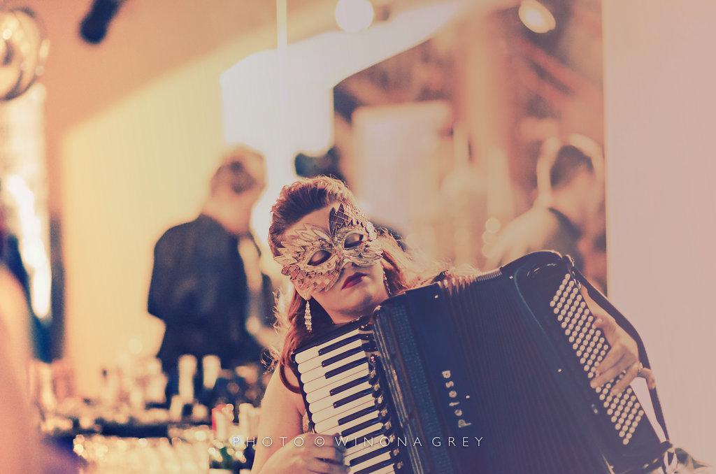 I love occasions where I can wear a mask and play accordion!!