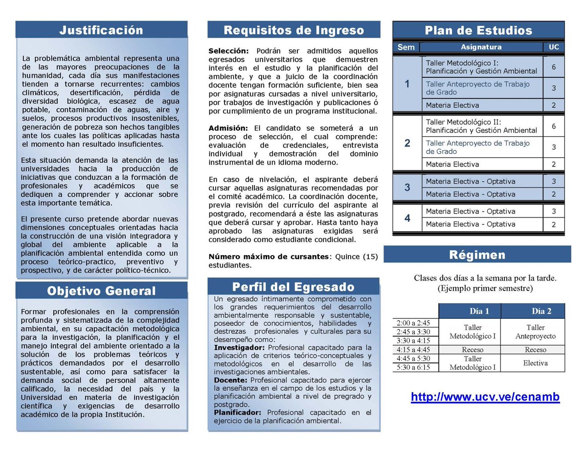 cenambucv's tweet photo. Buenas tardes comienzan pre inscripciones Maestría Planificación Integral del Ambiente http://t.co/gZbaB9siG4