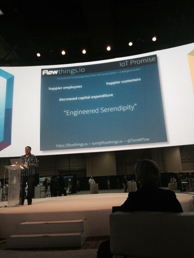 JessKensek's tweet photo. "Engineered serendipity" exists? Seriously. Just ask @TomAtFlow #IBMInterconnect #IoT http://t.co/egaSEshD9g
