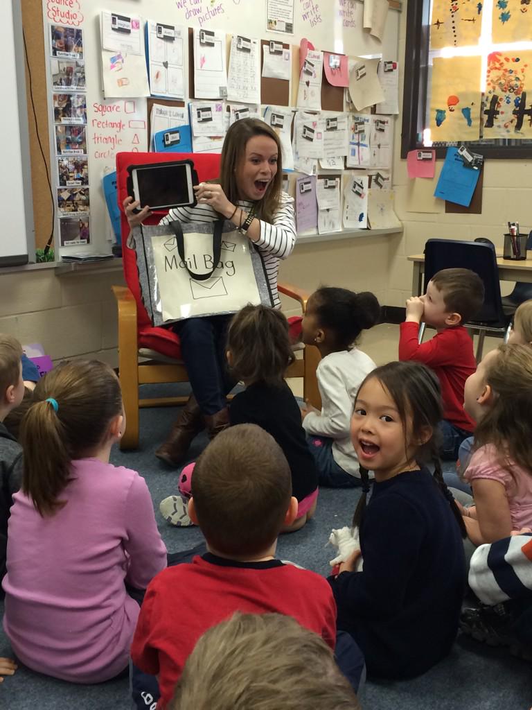 PrincipalMoore's tweet photo. Someone is excited about the new iPads!! http://t.co/JZDX6rYMbV