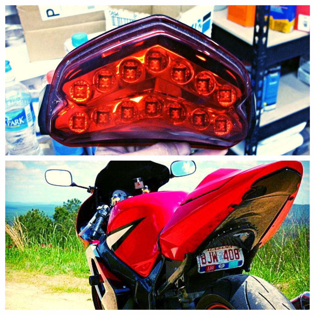 Deep, blood red color when lit &amp; blacked out while not braking. Clear coat for high quality finish #GSXR #motorcycle