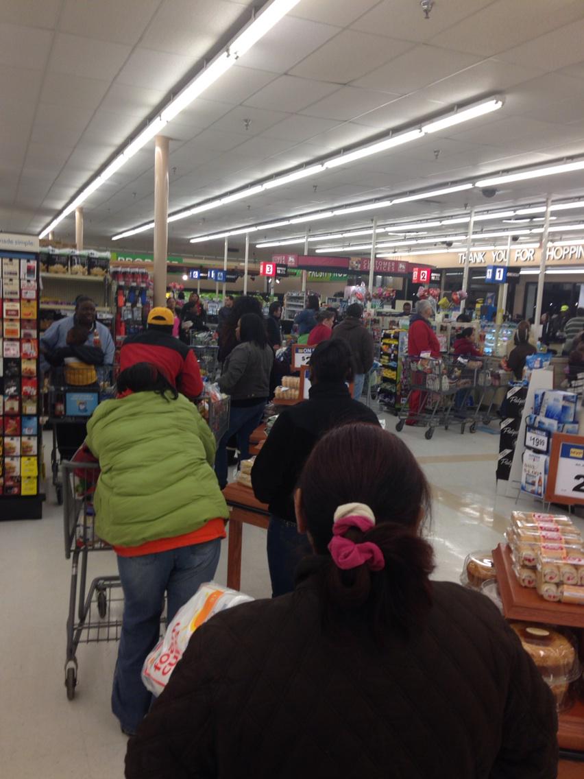 Shortest line...#snowpocalypse #lawdhavmercy