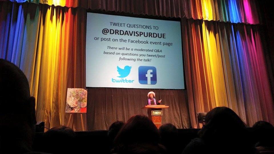 PurdueAASRC's tweet photo. Thank you @drdavispurdue for your inspiring and thought provoking words. #AngelaDavisPurdue http://t.co/eSmteb8POU