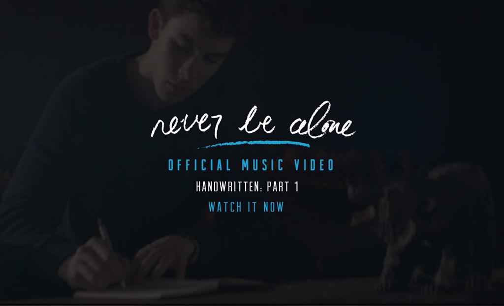 ShawnMendes's tweet photo. #NeverBeAloneOfficialVideo ❤️ let's keep it goin &amp; share it everywhere ! http://t.co/7j4nAyJdjN http://t.co/2xhy59sfT6