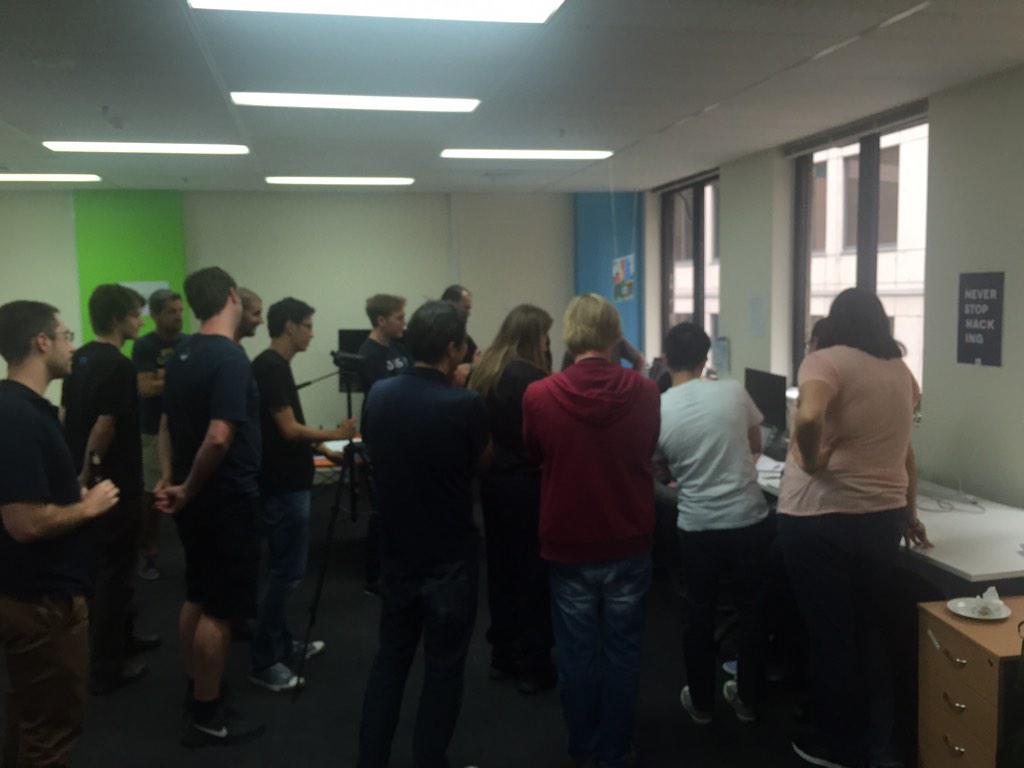 dius_anz's tweet photo. Everyone gathering around to see the #iOS #SIG present on their #watch #language #learning app #HackDayDiUS http://t.co/qgbWRE0Ki1