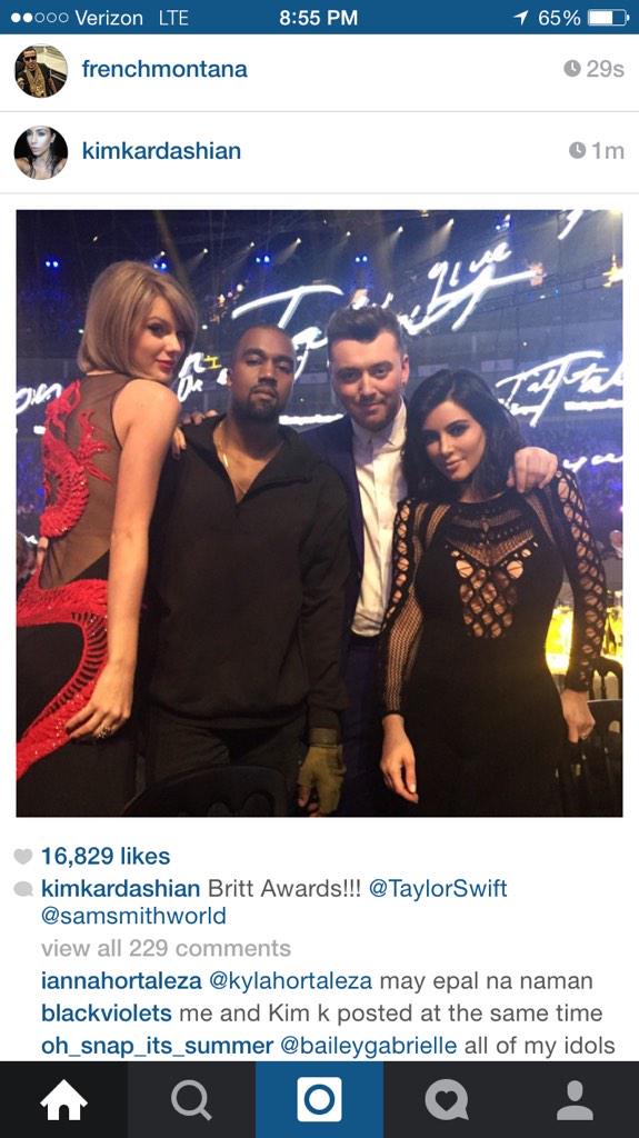FuckDatBeash's tweet image. Wait Tswift in the same and standing next to Kayne? What did I miss lol