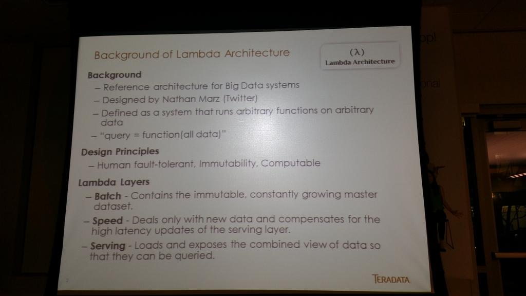 PeterCorless's tweet image. .@HiveData #LambdaArchitecture - @MayoClinic case study by @Teradata &apos;s Allen Khendup