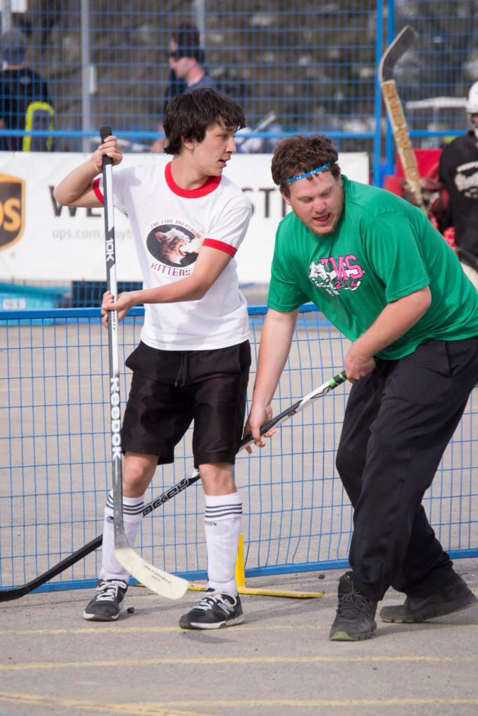 FBKittensHockey's tweet photo. Fire Breathing Kittens player @JWhalen13 working the boards in last years #PlayOnHamilton http://t.co/T7sVQJcs4y
