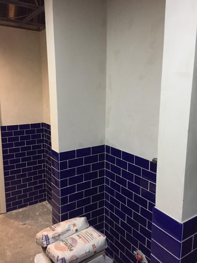 Spectra_PS's tweet image. Today's tile and venetian plaster job by Spectra at historic downtown Fort Worth Bar