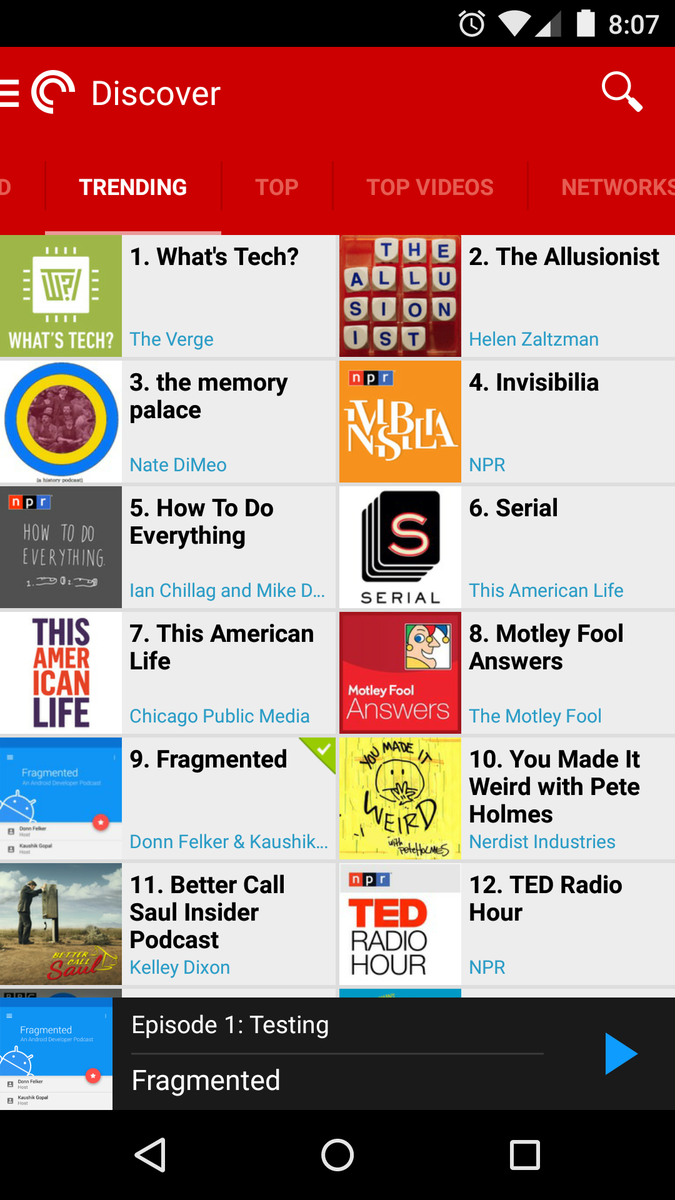 kaushikgopal's tweet photo. woot! #FragmentedPodcast was featured in @pocketcasts today cc @donnfelker http://t.co/p4S7XZnzyp