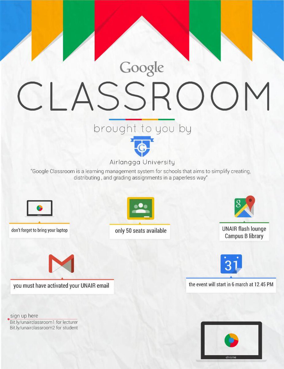 Google Classroom adlh aplikasi dari google utk pendidikan, sekolah maupun universitas