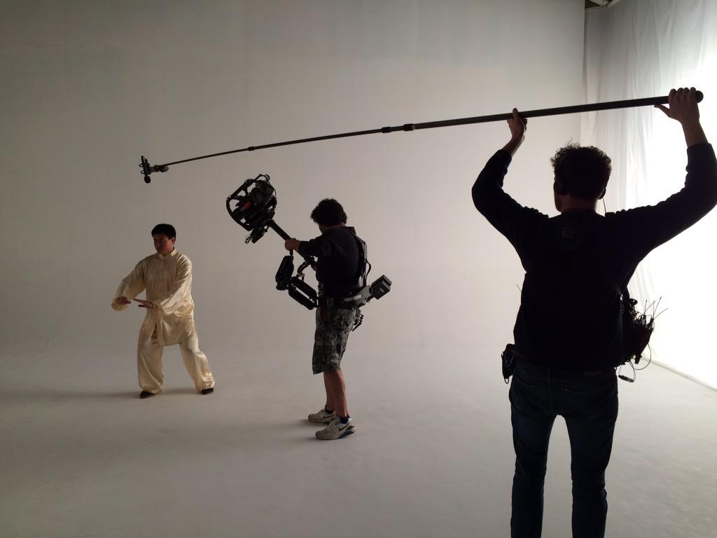 TheaEBurrows's tweet image. Couple of BTS shots from today's shoot with Master Wang. Cheers @JustinAtBigShed! #taichi #makerprojects