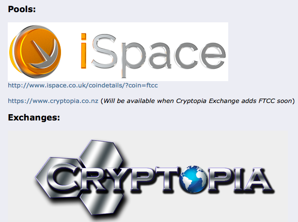 FTCCTeam's tweet image. #FeatherCoinClassic (FTCC) can be mined @iSpacePools  and soon traded on the @Cryptopia_NZ