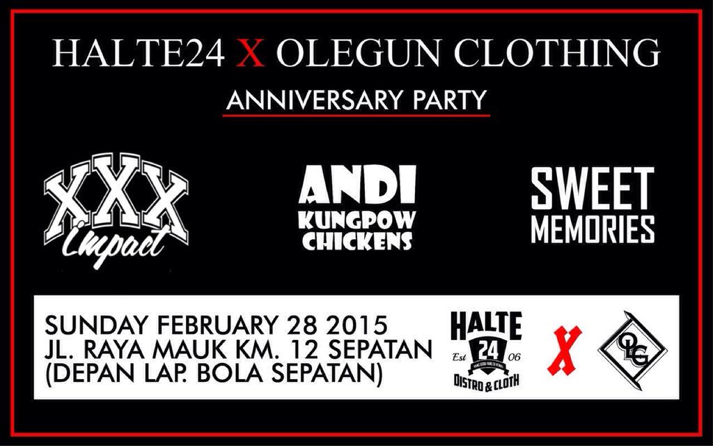 Jam 17.00 sampai selesai 
Lets Party!  <a href="/nyonkwebz/">Webster Manuhutu</a> <a href="/slideDJ/">Daniel Ardi Kridaningtyas</a> <a href="/FikarCartman/">Z.O.N.E-FikarCartman</a> <a href="/richardbenhard/">Richard Benhard</a> <a href="/fajar_ibel/">IBEL</a> @KaosOlegun