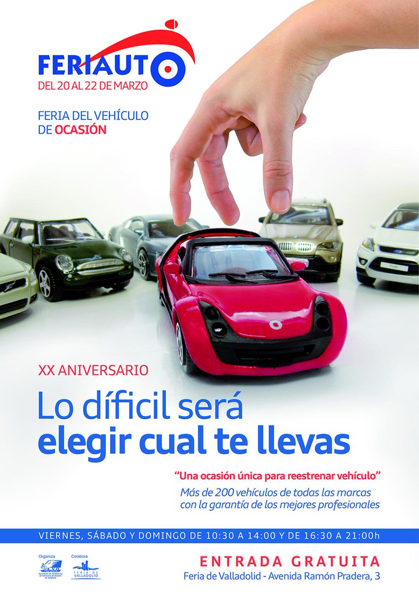 Nueva edición de <a href="/Feriauto/">Feriauto Valladolid</a> en #marzo, del 20 al 22 #vehículo #ocasión entrada gratuita.