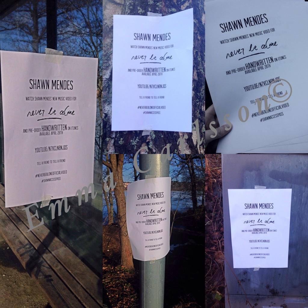 ShawnsMendes's tweet photo. Been around town promoting #NeverBeAloneOfficalVideo all morningβοΈ #ShawnAccessPass @Shawn_Access @andrewgertler x108 http://t.co/icviXTAfhG