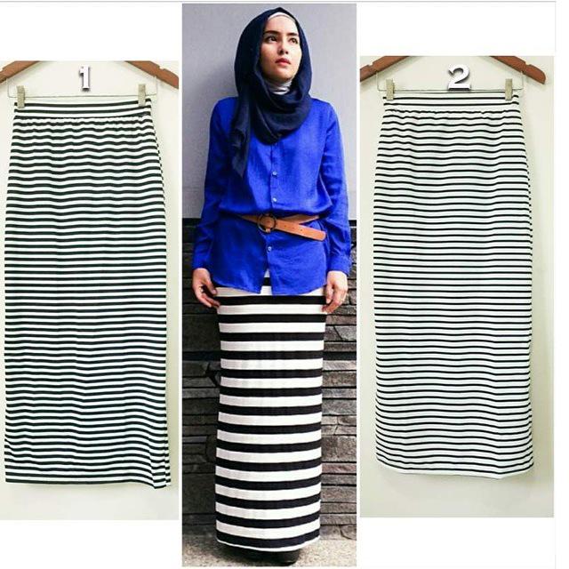 Stripe skirt - spandek - fit to L - 65.000