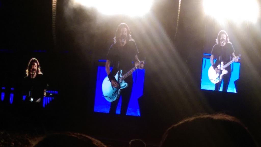 AddisonDylan's tweet photo. The man @FooFightersDave killing it @ANZStadium. Blew me n my drooling wife away again #homewrecker @foofighters http://t.co/vF6x80kW2h