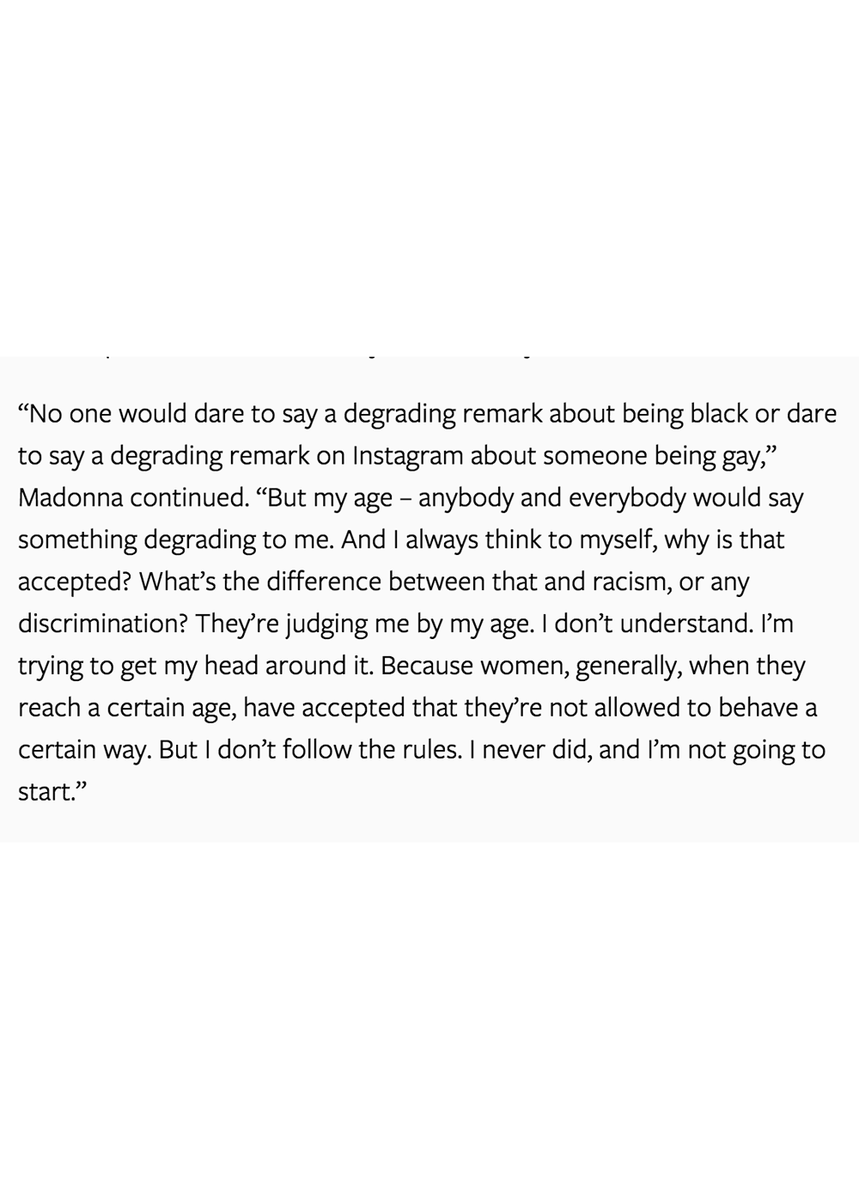 camillalong's tweet image. #teammadge RT @theguyliner Madonna nailing it on ageism as per. Especially the last bit.