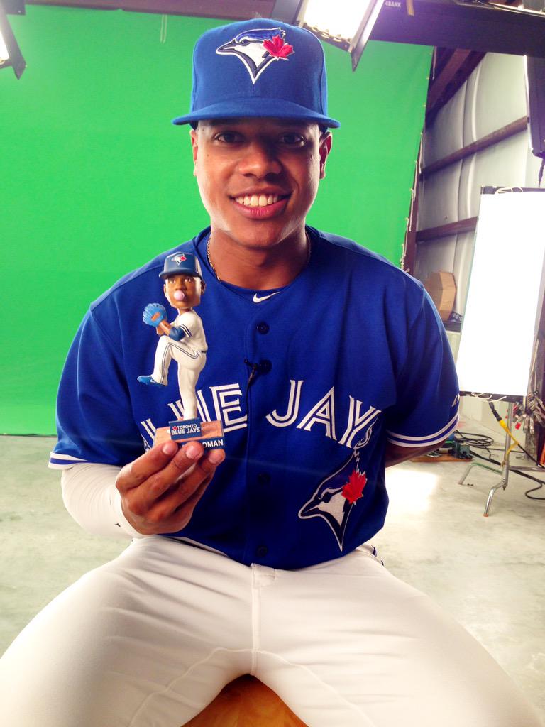 Marcus Stroman on X: June 7th, 2015. Swaggiest bobblehead of all time!  Bubble, tattoos, chain, blue glove, etc. Crazy excited! @BlueJays   / X