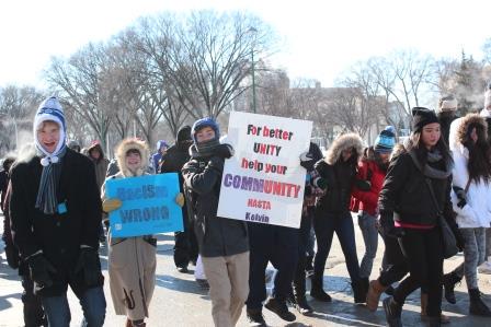 wpgpolice's tweet image. School Officers honoured to march w/@STARTwpg; Students Together Against Racism Today ow.ly/JHaFz