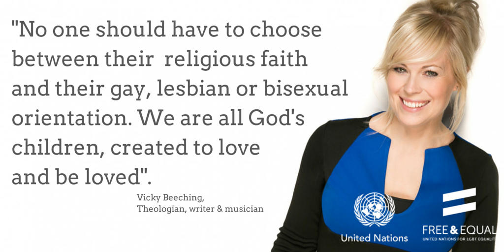 .<a href="/VickyBeeching/">Vicky Beeching</a> to faith leaders: Unite to reduce #LGBT hate-crimes and  teen suicides unfe.org/en/actions/312…