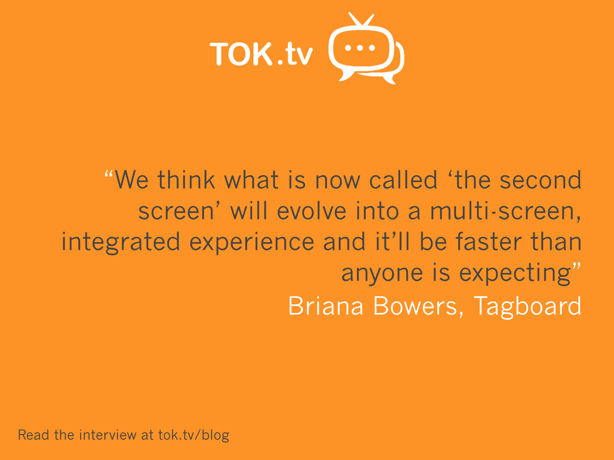 TOKtvUS's tweet image. Enhancing #SocialTV conversations with @Tagboard: a chat with Briana Bowers bit.ly/TOKtvMeetsTagb… #secondscreen